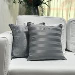 Almofada jacquard listrado prata