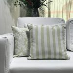 Almofada jacquard listrado verde claro