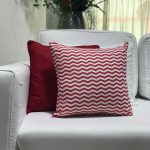 almofada algodão chevron vermelho