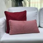 Almofada algodão escama vermelha retangular