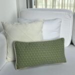 Almofada algodão escama verde retangular