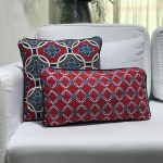 Almofada gorgurão azulejo e corrente P retangular