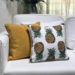 Almofada sarja abacaxi colorido