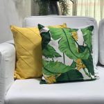 Almofada sarja folha e bananeira