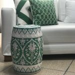 GARDEN SEAT PORCELANA VERDE E BRANCA