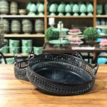 BANDEJA ESPELHO E FERRO REDONDA