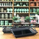 BANDEJA ESPELHO E FERRO RETANGULAR