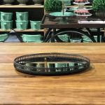 BANDEJA ESPELHO E FERRO OVAL