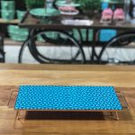 Bandeja alta cobre azulejo losango verde