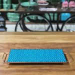 Bandeja baixa cobre azulejo losango verde