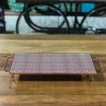 Bandeja alta cobre e azulejo leque vermelho