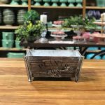 Cachepot retangular  madeira