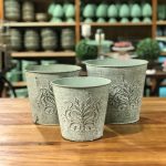 Cachepot redondo latão verde patinado