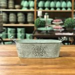 Cachepot oval latão verde patinado