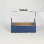 Cachepot retangular azul com alça