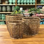 Cachepot bambu trama aberta