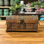 Caixa retangular bambu