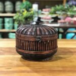 Caixa oval bambu