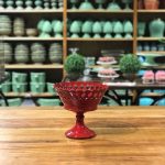 Fruteira borda rendada cerâmica vermelha