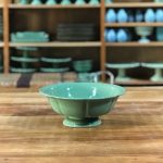 Fruteira gomo cerâmica verde