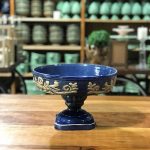 Fruteira arabesco cerâmica azul