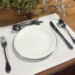 Jogo americano linho retangular branco