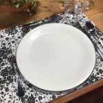 Jogo americano retangular florido preto