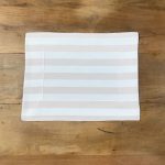 Jogo americano retangular jacquard listrado rosa