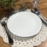 Jogo americano tricô bege