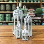 Lanterna marroquina branca cestavada