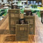 LANTERNA MADEIRA E COBRE