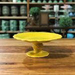 Prato de bolo cerâmica amarela