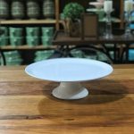 Prato de bolo cerâmica branca 40 cm