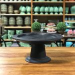 Prato de bolo madeira escura Bali