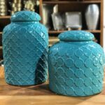 Pote cerâmica turquesa