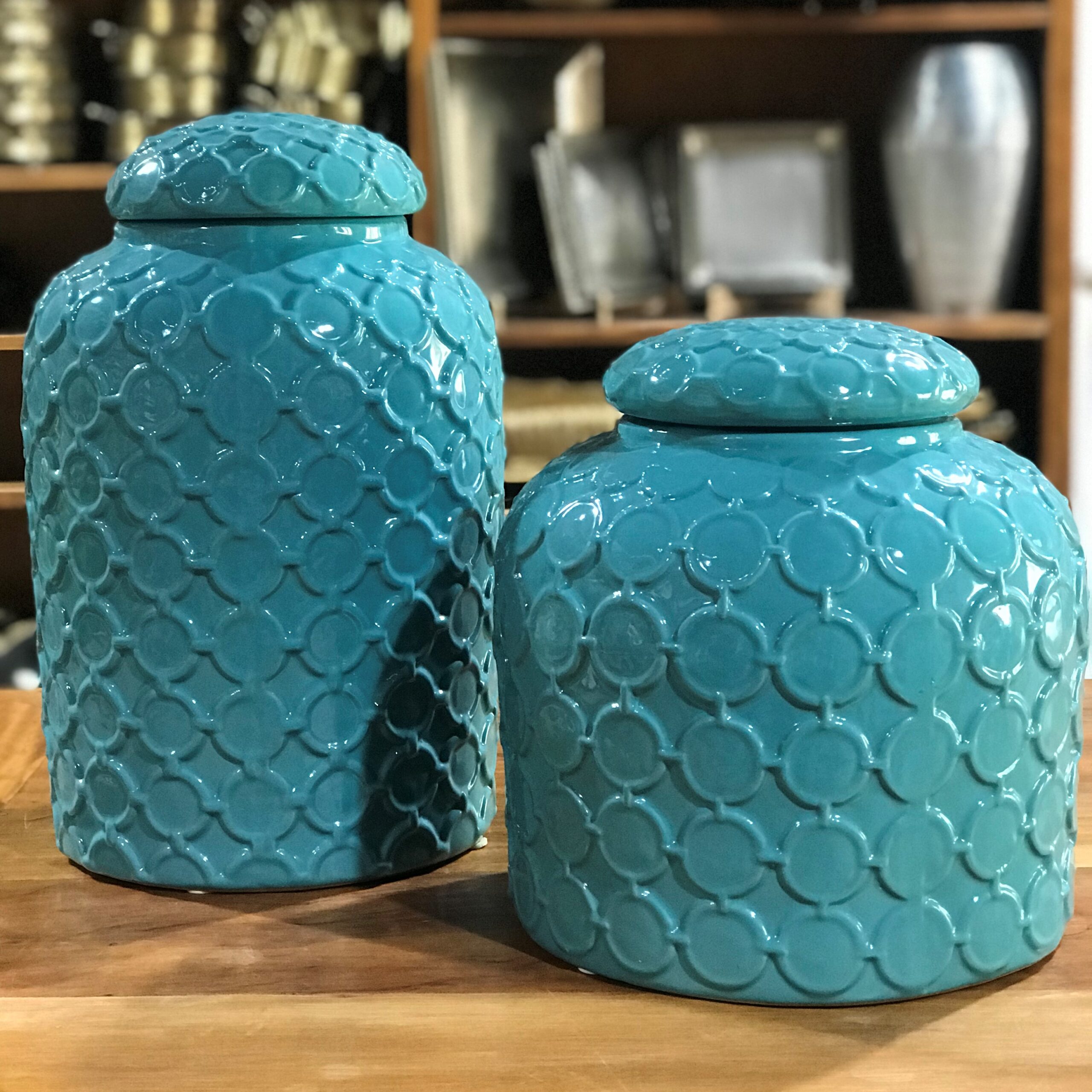 Pote cerâmica turquesa