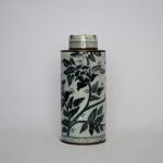 Pote com tampa estampada porcelana