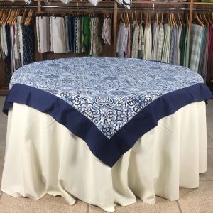 Sobretoalha algodão azulejo português