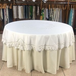 Sobretoalha algodão renda branca