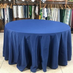 Toalha de mesa gorgurão redonda azul