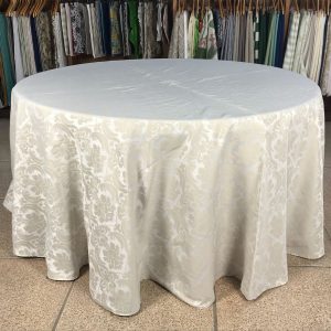 Toalha de mesa jacquard estampado bege