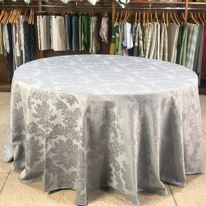 Toalha de mesa jacquard adamascado prata