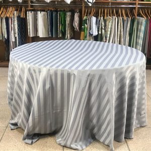 Toalha de mesa jacquard listrado prata