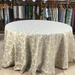 Toalha de mesa jacquard adamascado bege escuro