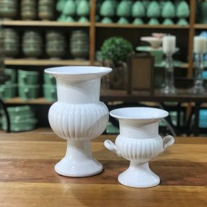 Vaso ânfora branco ceramica P