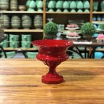 Vaso ânfora baixa cerâmica vermelha