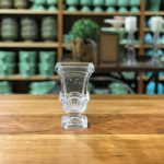 Vaso base quadrada flor vidro