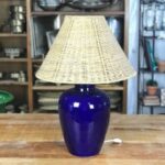 Abajur cerâmica azul