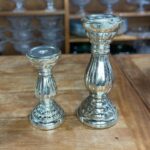 Castiçal alto vidro envelhecido 2015