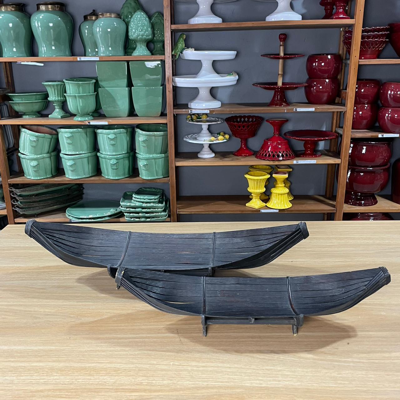 Fruteira canoa bambu